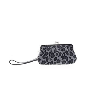 Coach Black and Gray Animal Print Wristlet